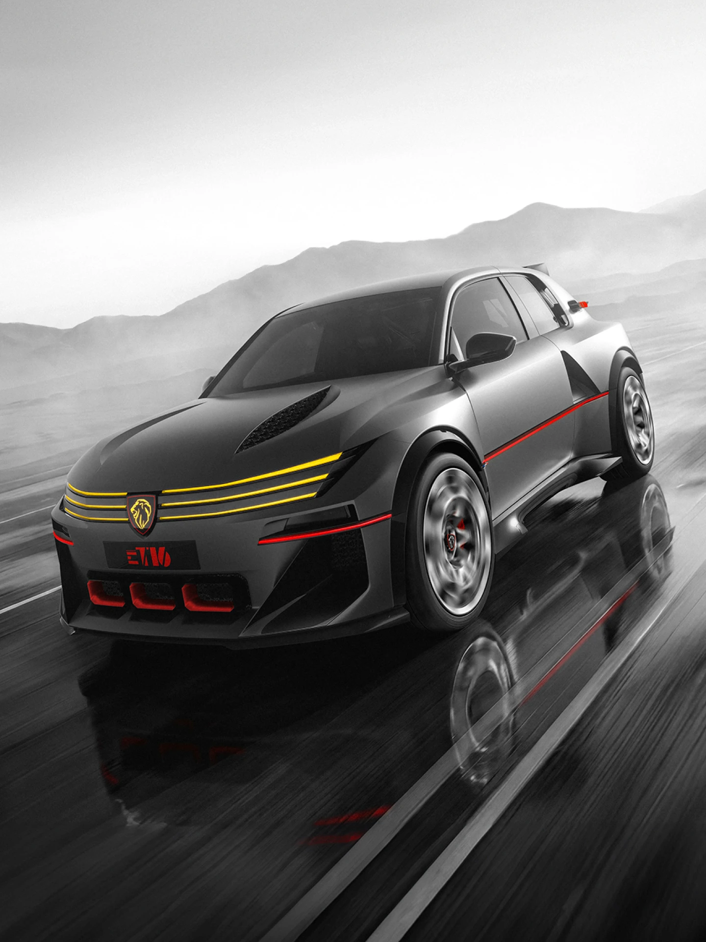 Peugeot E-T16 Concept, silhueta exterior atlética e elegante