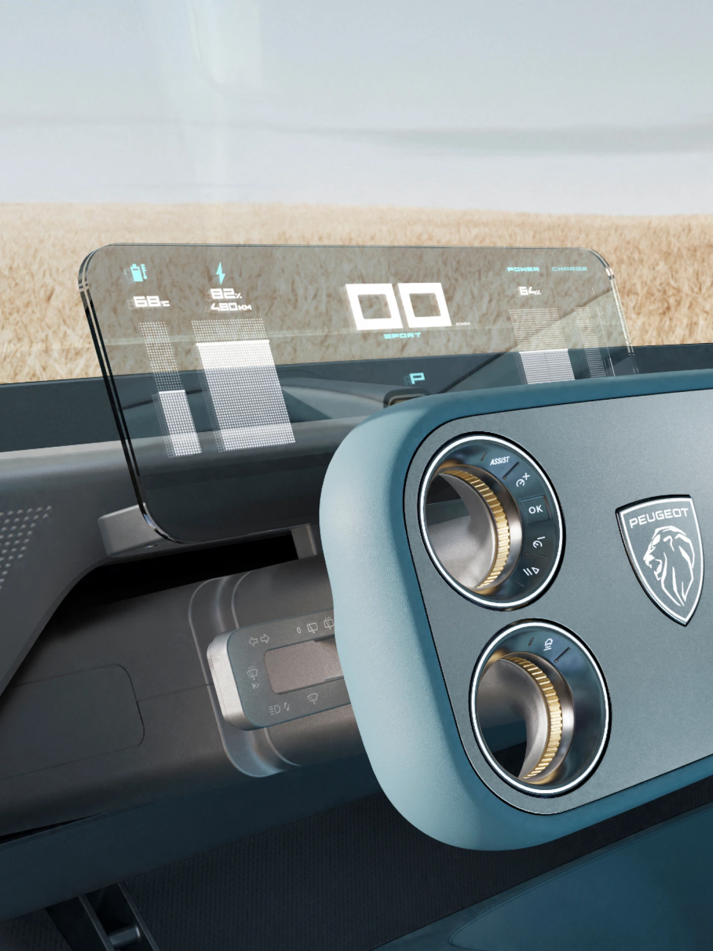 PEUGEOT RCZ Vision com ecrã transparente do painel de instrumentos