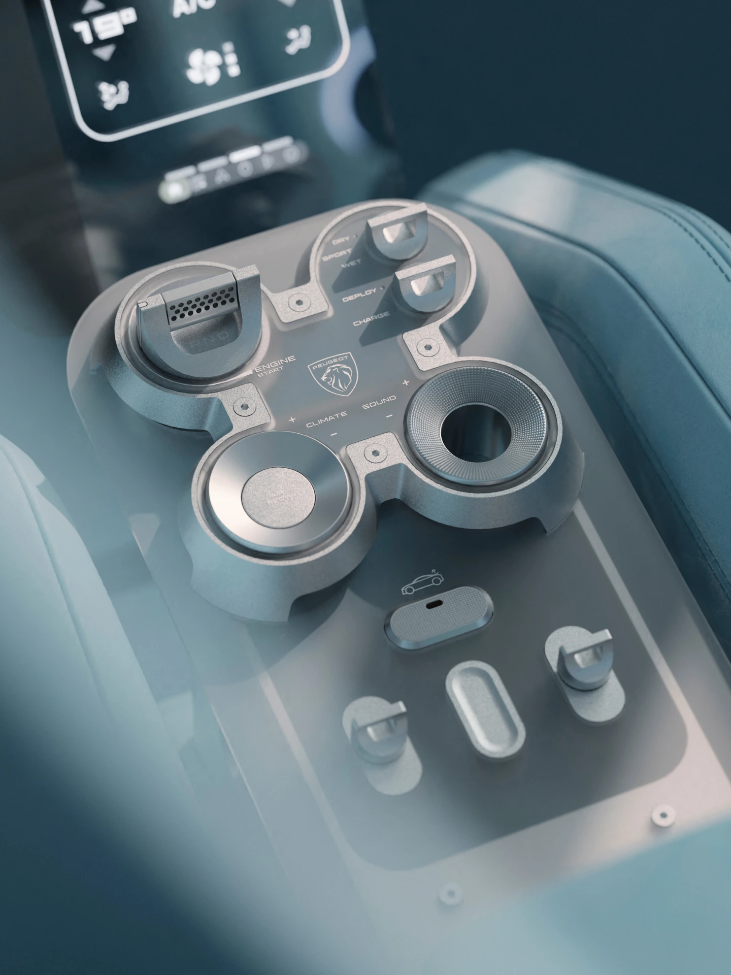 PEUGEOT RCZ Vision com consola flutuante em vidro fosco