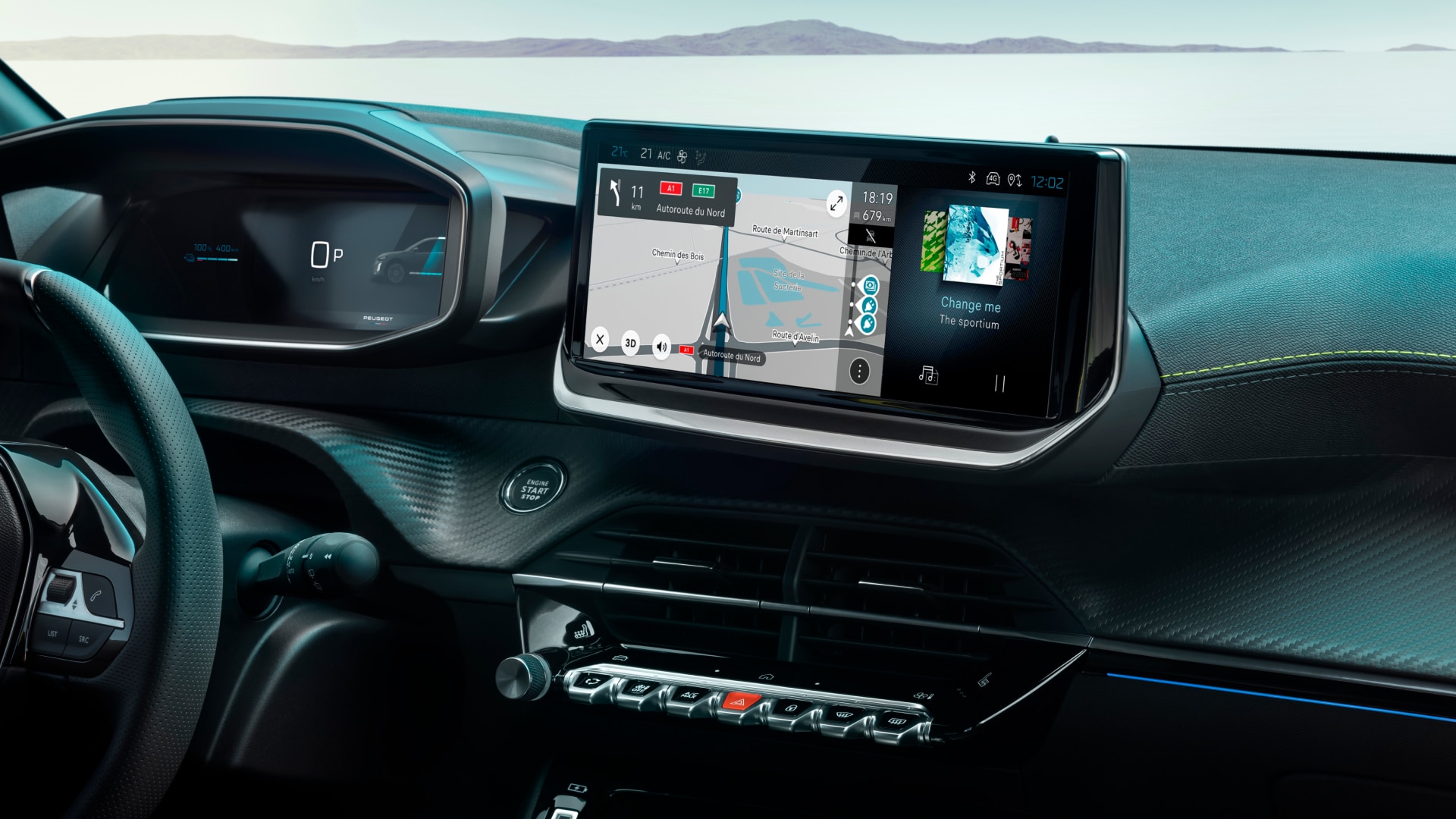 Touchscreen do PEUGEOT 208 Híbrido