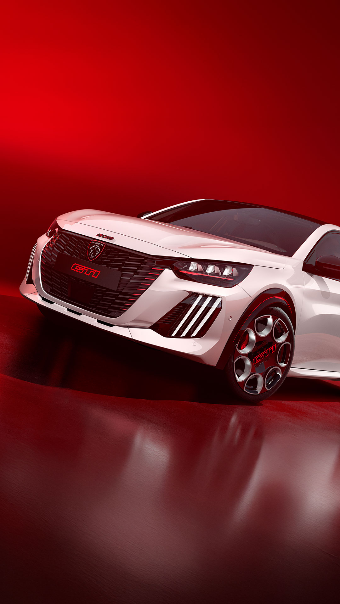 Novo PEUGEOT E-208 GTi Branco vista frontal