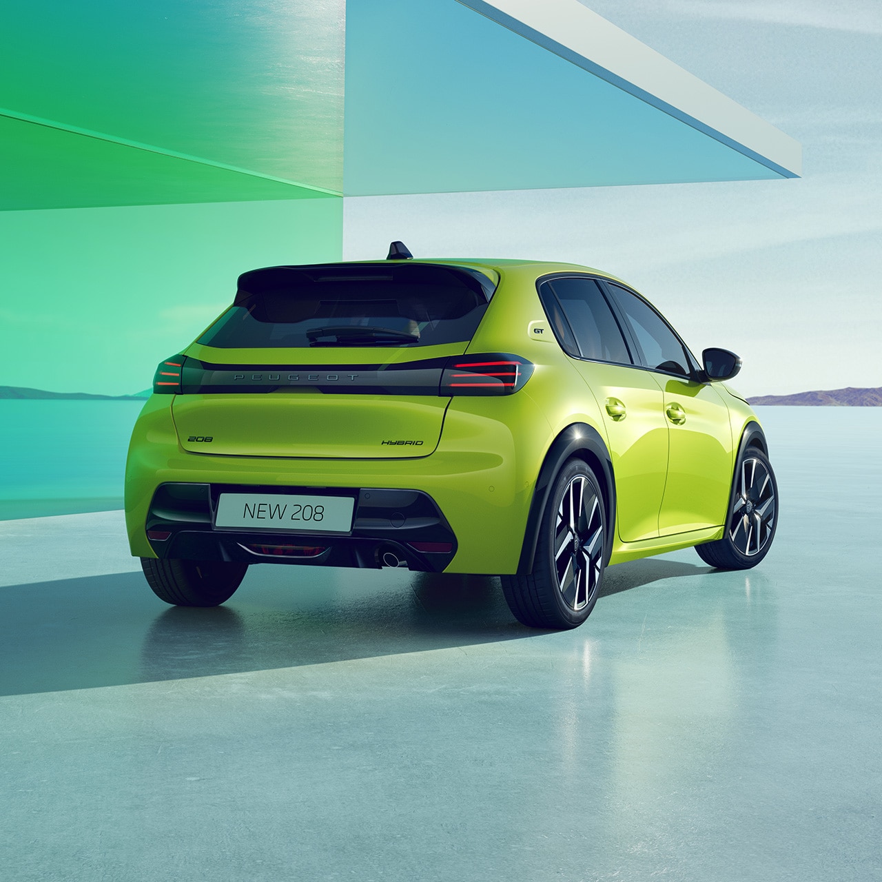 PEUGEOT 208 híbrido ou gasolina Amarelo Agueda vista frontal