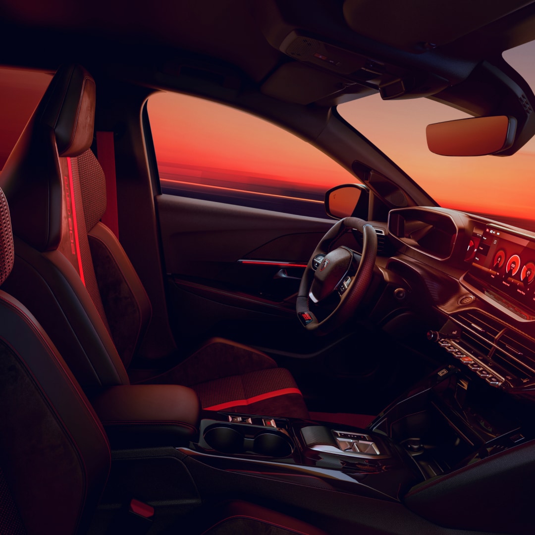 Novo PEUGEOT E‑208 GTi: detalhe dos bancos