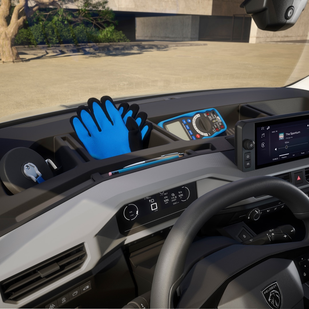 Novo PEUGEOT Partner Active Painel de instrumentos com arrumação integrada