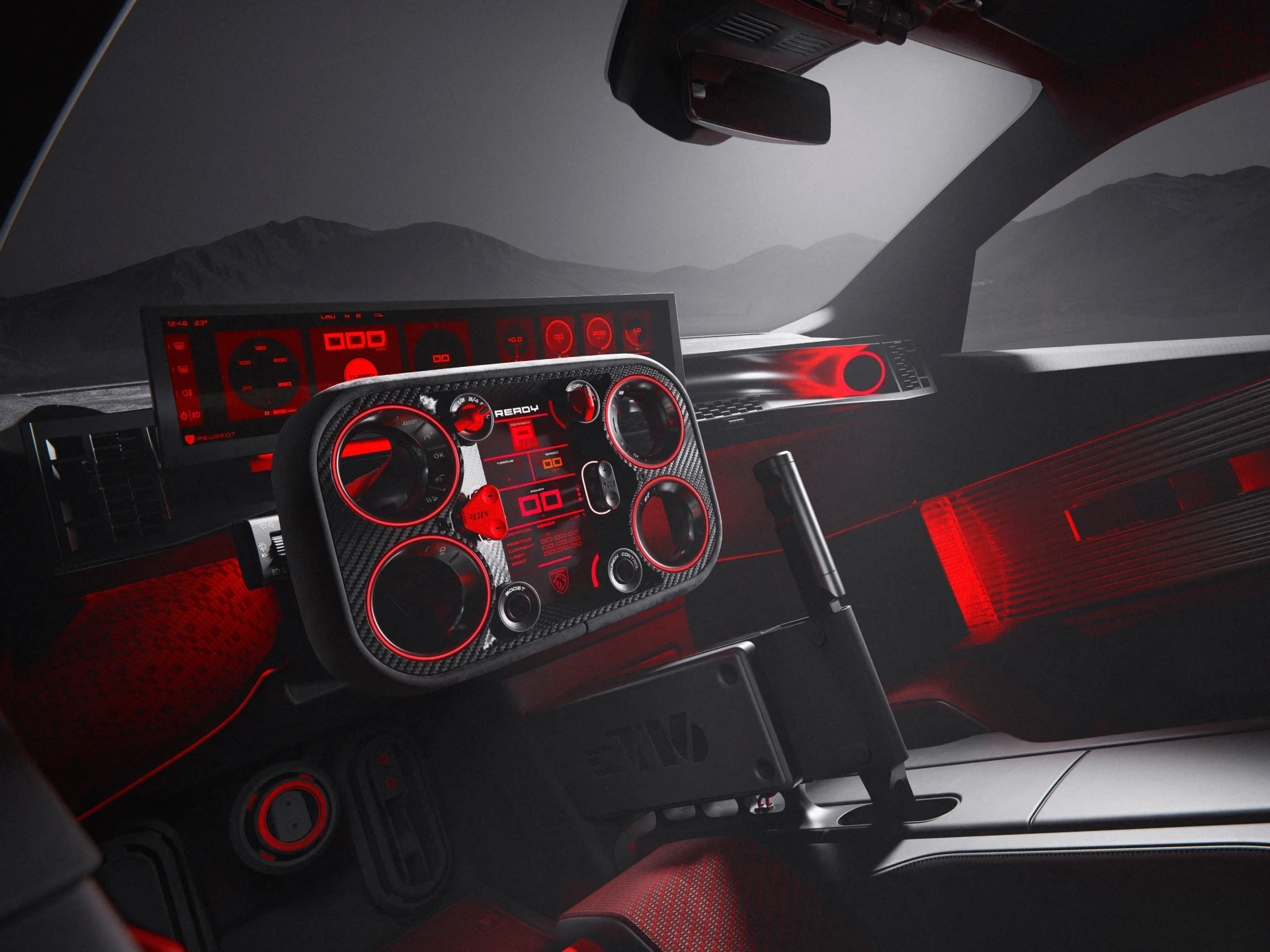 O Peugeot E-T16 concept, equipado com o sistema Hypersquare® orientado para o desempenho