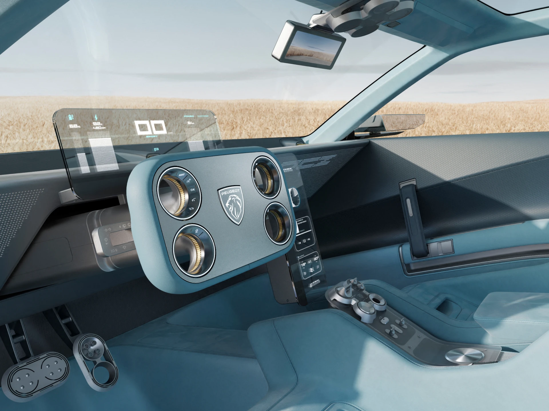 Peugeot RCZ Vision concept com o Hypersquare® e o i-Cockpit transparente