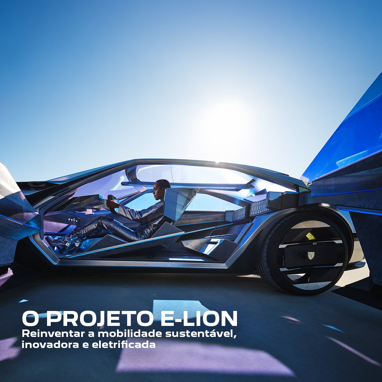 Woman driving the Peugeot Inception concept car